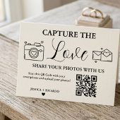 Carte QR Code de mariage Capture the Love, Carte P