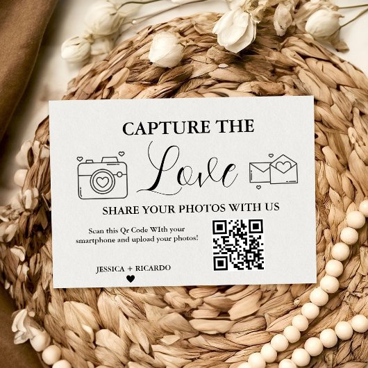 Carte QR Code de mariage Capture the Love, Carte P