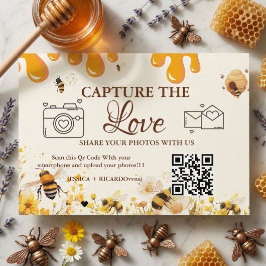 Carte QR Code de mariage Capture the Love, Carte P