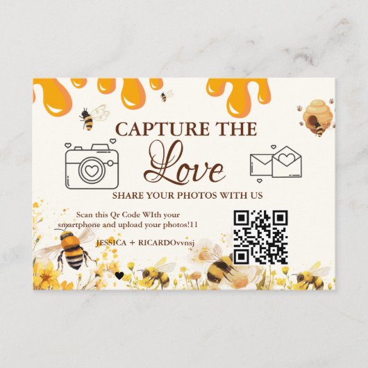 Carte QR Code de mariage Capture the Love, Carte P (Devant)
