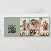 Carte QR Code Destination Wedding Boarding Pass  (Dos)