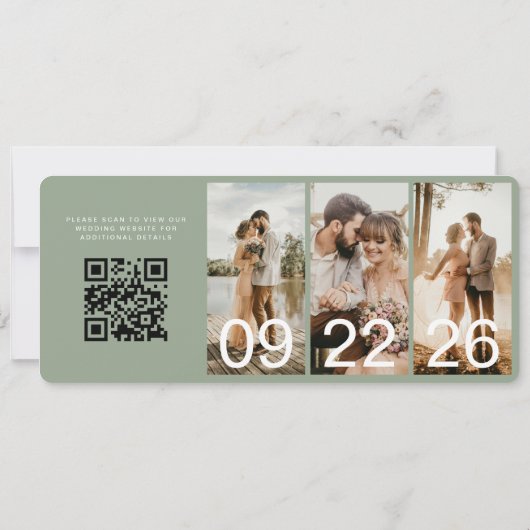 Carte QR Code Destination Wedding Boarding Pass  (Dos)