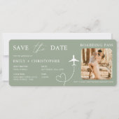 Carte QR Code Destination Wedding Boarding Pass  (Devant)