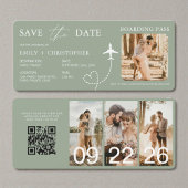 Carte QR Code Destination Wedding Boarding Pass 