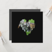 Carte Qr Code Extraordinaire noir graffiti cadre coeur (Devant/Arrière en situation)