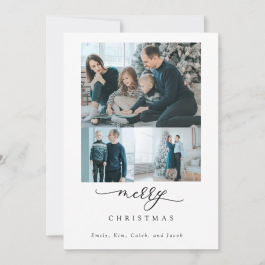 Carte QR Code Famille Vidéo Script Photo Joyeux Noël (Devant)