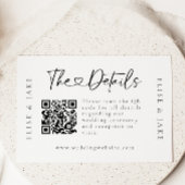 Carte QR Code Heart Font Mariage Détails