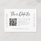 Carte QR Code Heart Font Mariage Détails (Devant)