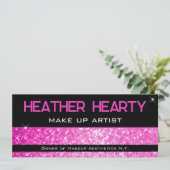 Carte QR Code Luxury Hot Pink Girl Neon certificat cadea (Debout devant)