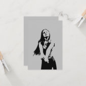 Carte Qr Code Mode Black Dancing Girl Silhouette (Devant/Arrière en situation)