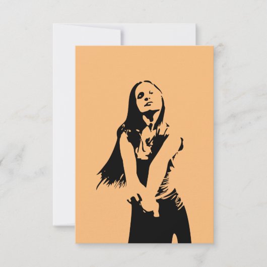 Carte Qr Code Mode Black Dancing Girl Silhouette (Devant)