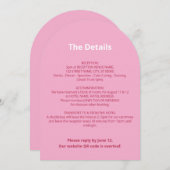 Carte QR Code Pink Magenta Mariage Détails (Devant / Derrière)