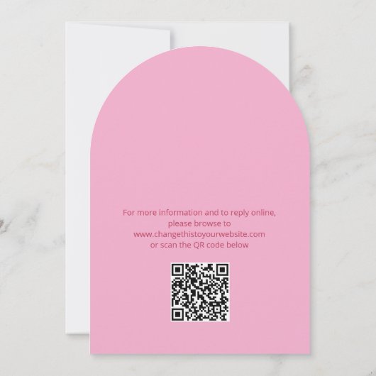 Carte QR Code Pink Magenta Mariage Détails (Dos)