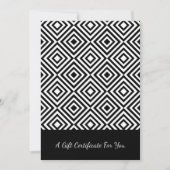 Carte QR Code Service Note Black White Certificat cadeau (Devant)