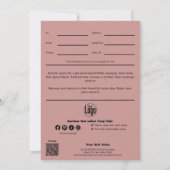 Carte QR Code Services Coiffure rose Certificat cadeau (Dos)