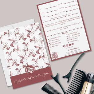 Carte QR Code Services Note Certificat cadeau Hairstylis