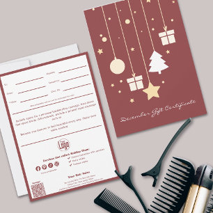 Carte QR Code Services Note Décembre Certificat cadeau