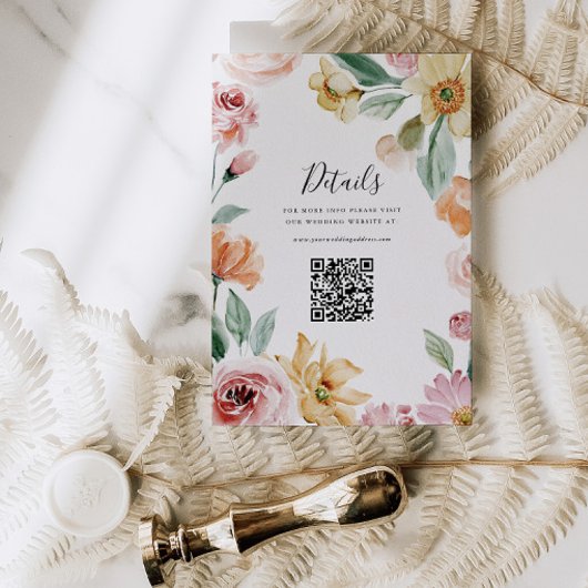Carte QR de détails d'invitation de mariage Soft B