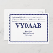 Carte QSL à motif de bordure rétro (Devant / Derrière)