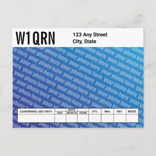 Carte QSL Ajoutez votre propre photo (Devant)
