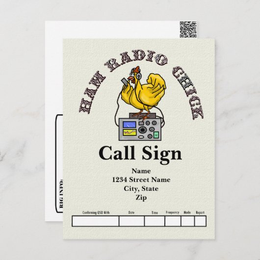 Carte QSL Chic Ham Radio (Devant / Derrière)