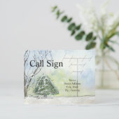 Carte QSL de la radio d'antenne d'hiver de l'aquar (Debout devant)