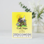 Carte QSL Ham Radio Mountain Climat (Debout devant)