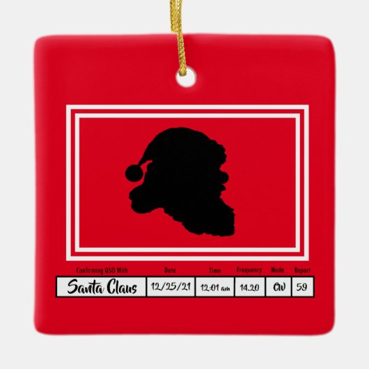 Carte QSL Ham Radio Ornement de Noël (Devant)