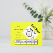 Carte QSL Happy Ham Logo Ham Radio Ham (Debout devant)