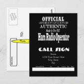 Carte QSL officielle Fabriquée aux États-Unis Ham  (Devant / Derrière)