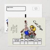 Carte QSL pour fille radio de jambon blond (Devant / Derrière)