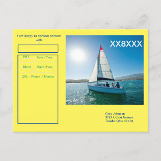 Carte QSL pour tous vos voiliers de jour là-bas!