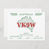 Carte QSL Retro Australie Carte verte (Devant / Derrière)