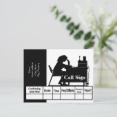 Carte QSL Silhouette pour opérateur radio de jambo (Debout devant)