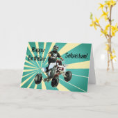 Carte Quad Bike / VTT Anniversaire (Fleur jaune)