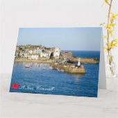 Carte Quai de Custom Heart St Ives Harbour Cornouailles (Fleur jaune)