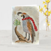 Carte Quail Holiday (Fleur jaune)