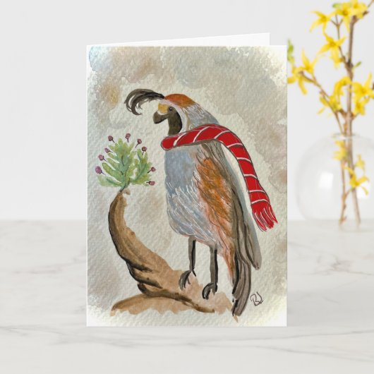 Carte Quail Holiday (Fleur jaune)