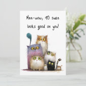 Carte Quaint Cats with Big Eyes 90th Birthday Flat (Debout devant)