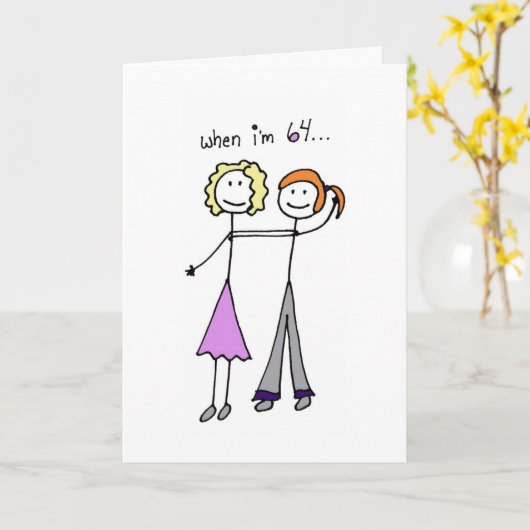 Carte Quand j'ai 64 ans ! (Fleur jaune)