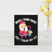 Carte Quand Je Pense À Toi, Je Touche Mon Elfe Noël (Fleur jaune)