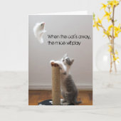 Carte Quand le chat sera parti, la souris jouera (Fleur jaune)