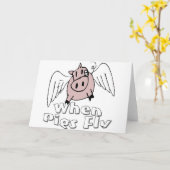 Carte Quand les cochons volent (Fleur jaune)