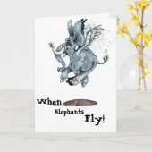 Carte Quand les éléphants volent~Carte de voeux (Fleur jaune)