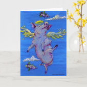 Carte Quand les porcs volent (Fleur jaune)