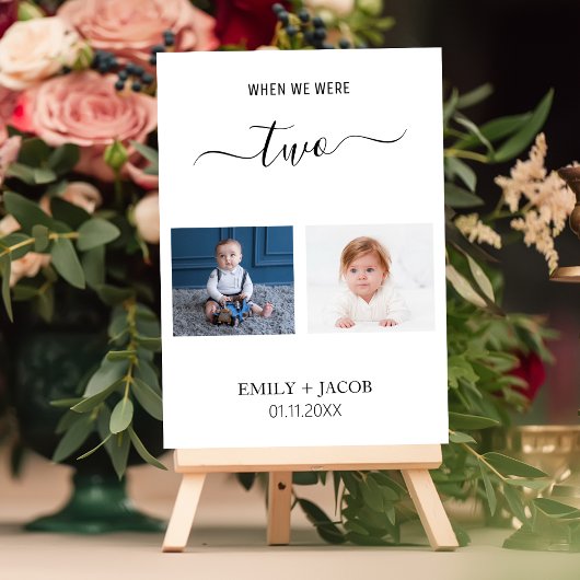 Carte Quand Nous Étions Âge Photo Mini Mariage Décor Tab