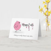 Carte quarantaine drôle oeufs de Pâques poule/masque de  (Fleur jaune)