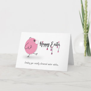 Carte quarantaine drôle oeufs de Pâques poule/masque de 