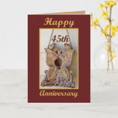 Carte quarante-cinquième Anniversaire avec des (Fleur jaune)