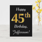 Carte Quarante-cinquième anniversaire d'or simple de (Fleur jaune)